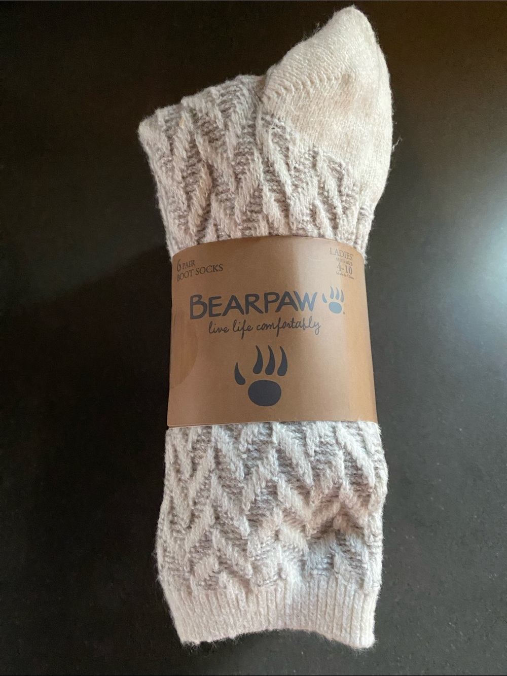 BearPaw Men's Cable-Knit Boot Socks in Cream